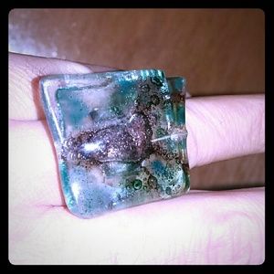 Recycled glass ring.